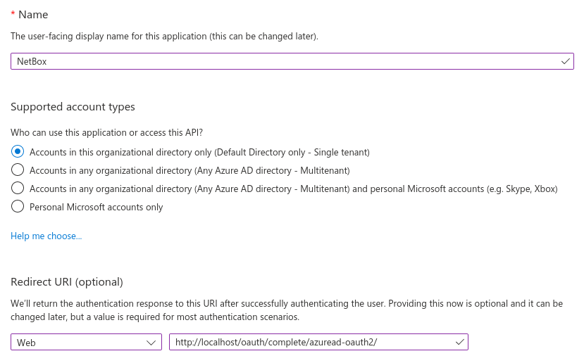 Add an app registration
