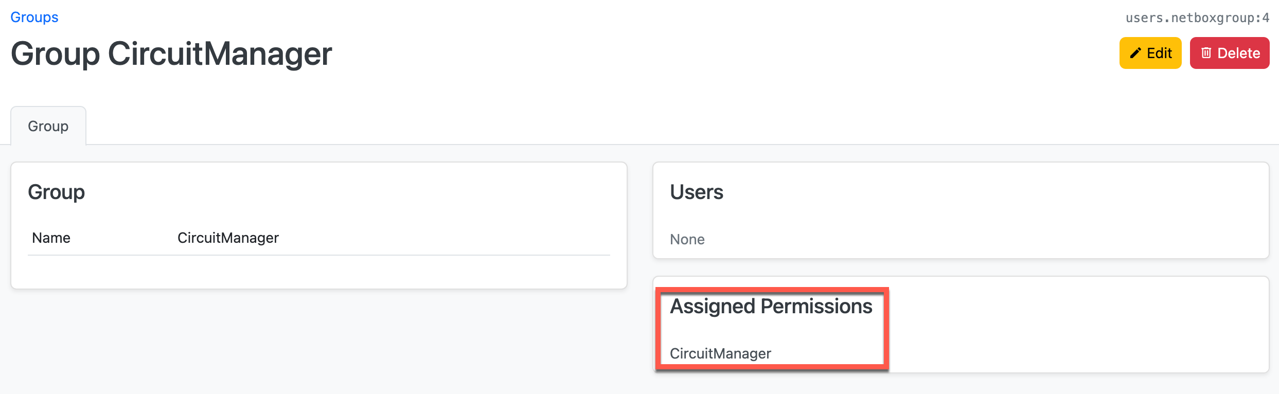 NetBox Group Configuration