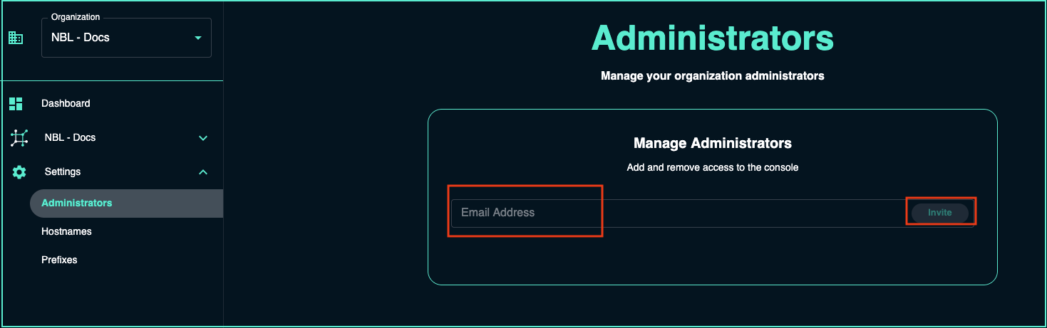 console email invite