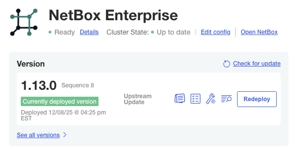 Screenshot: Deployment "Ready"