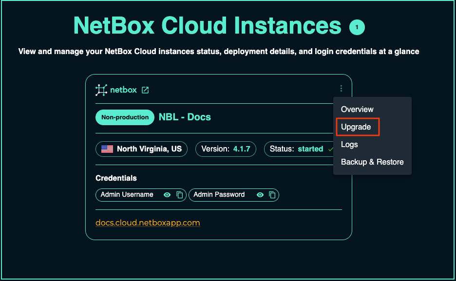 Manage Instance
