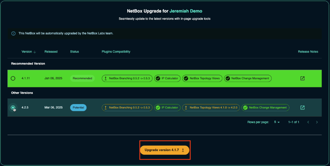 Click Upgrade Button